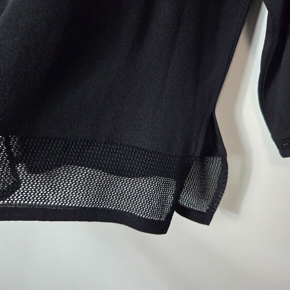 Exclusively Misook Size M Black Button Keyhole Chest Long Sleeve Sweater - Picture 11 of 13